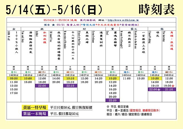 台中萬代福影城5/14-4/20 熱門電影分享