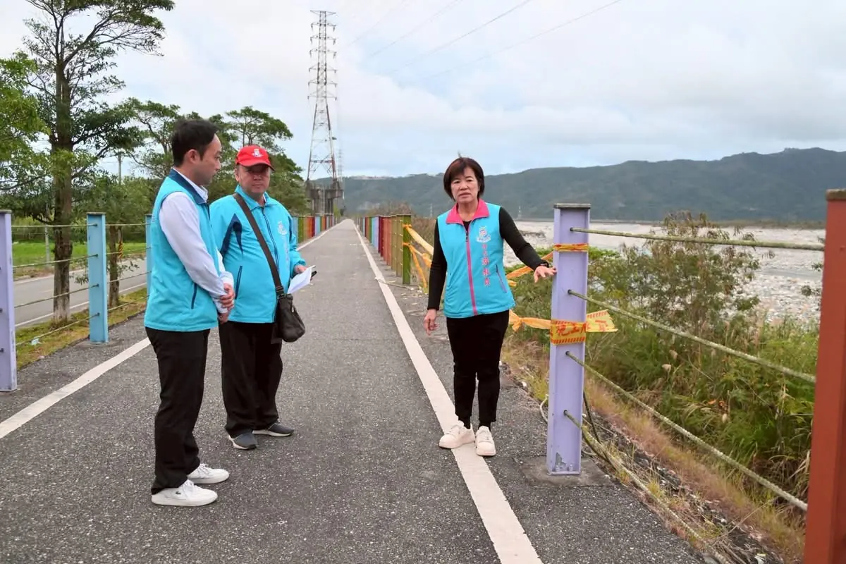 吉安鄉木瓜溪自行車道護欄遭竊 游淑貞籲請全民揪宵小維護公安 吉安鄉木瓜溪自行車道護欄遭竊 游淑貞籲請全民揪宵小維護公安